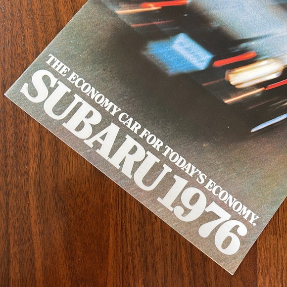 VINTAGE BUNDLE - SUBARU DEALERSHIP PRINT AD BOOKLET 1976 & STUFFED ANIMAL LION - Picture 3 of 12
